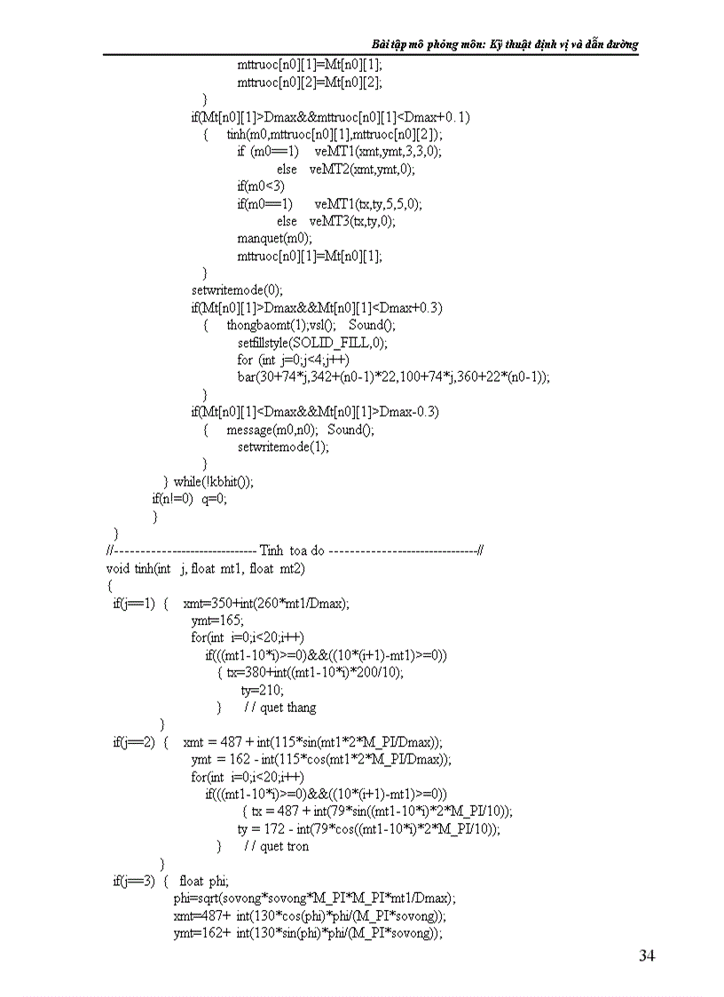 image for page Bài tập mô phỏng môn: Kỹ thuật định vị và dẫn đường