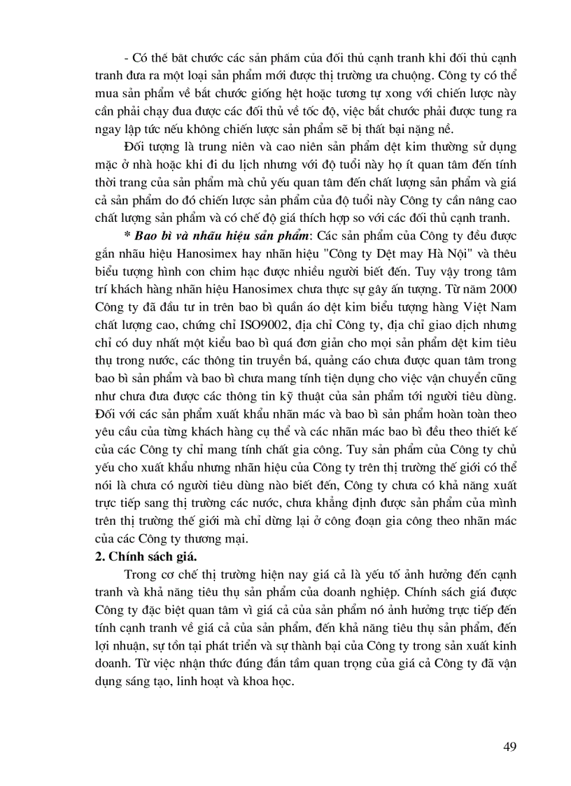 image for page Công tác tiêu thụ sản phẩm của Công ty Dệt may Hà Nội