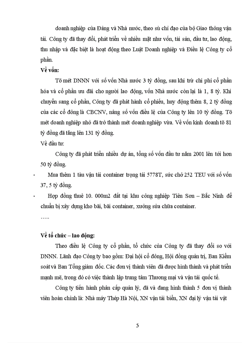 image for page Hoạt động vận tải hàng hoá Bắc- Nam bằng container tại Công ty Dịch vụ Vận tải Trung ương