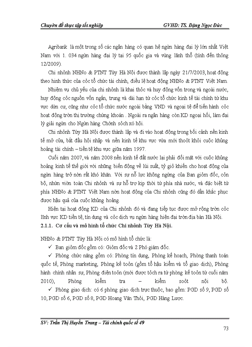 image for page Giải pháp nâng cao hiệu quả hoạt động thanh thanh toán quốc tế tại Chi nhánh ngân hàng nông nghiệp và phát triển nông thôn Tây Hà Nội