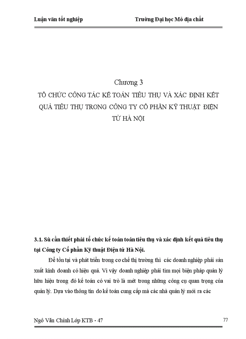 Tổ chức công tác kế toán tiêu thụ và xác định kết quả tiêu thụ trong công ty cổ phần kỹ thuật điện tử hà nội