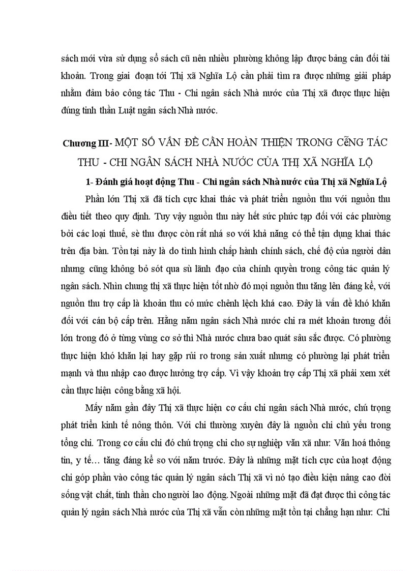 image for page Hoàn thiện công tác Thu - Chi ngân sách Nhà nước tại Thị xã Nghĩa Lộ – Tỉnh Yên Bái
