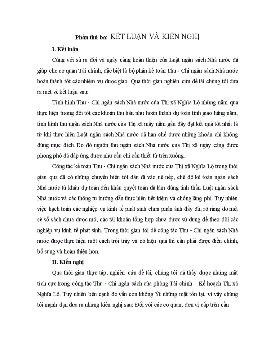 image for page Hoàn thiện công tác Thu - Chi ngân sách Nhà nước tại Thị xã Nghĩa Lộ – Tỉnh Yên Bái