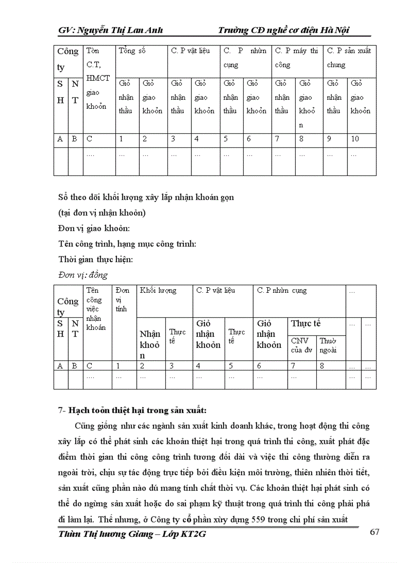 image for page Kế toán chi phí sản xuất và tính giá thành sản xuất sản phẩm tại Công ty cổ phần xây dựng 559