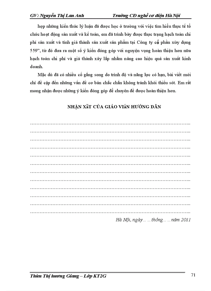 image for page Kế toán chi phí sản xuất và tính giá thành sản xuất sản phẩm tại Công ty cổ phần xây dựng 559