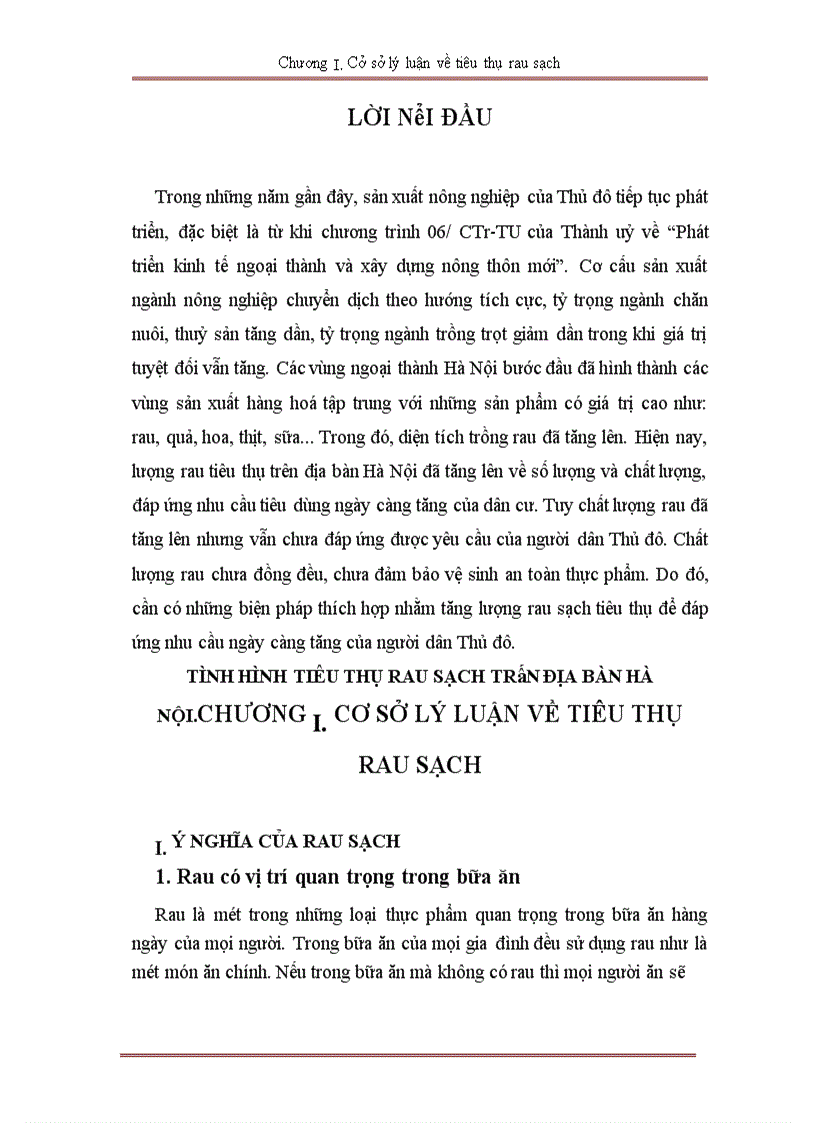 image for page Tình hình tiêu thụ rau sạch trên địa bàn hà nội.