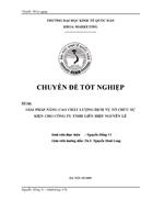 Giải pháp nâng cao chất lượng dịch vụ tổ chức sự kiện cho công ty tnhh liên hiệp nguyễn lê