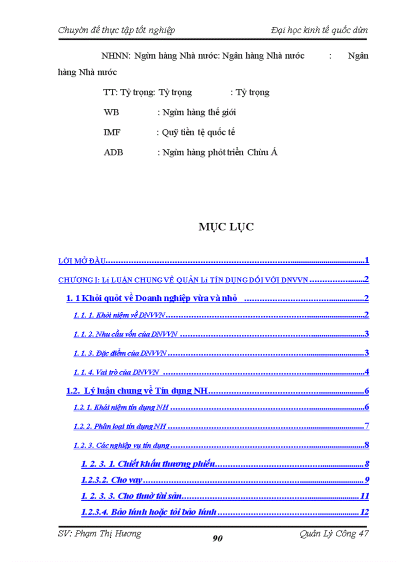 image for page Quản lý hoạt động tín dụng đối với DNVVN tại NHĐT&PT Việt Nam chi nhánh Quang Trung