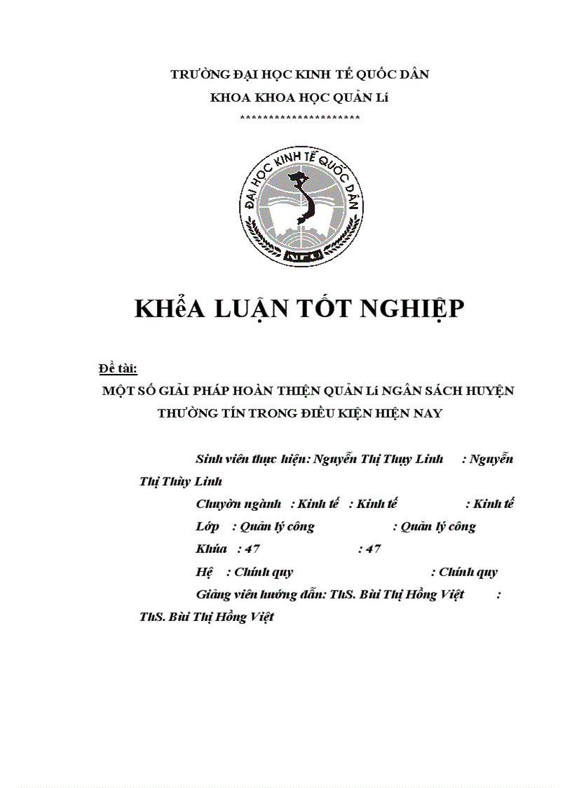 image for page Một Số Giải Pháp Hoàn Thiện Quản Lý Ngân Sách Huyện Thường Tín Trong Điều Kiện Hiện Nay