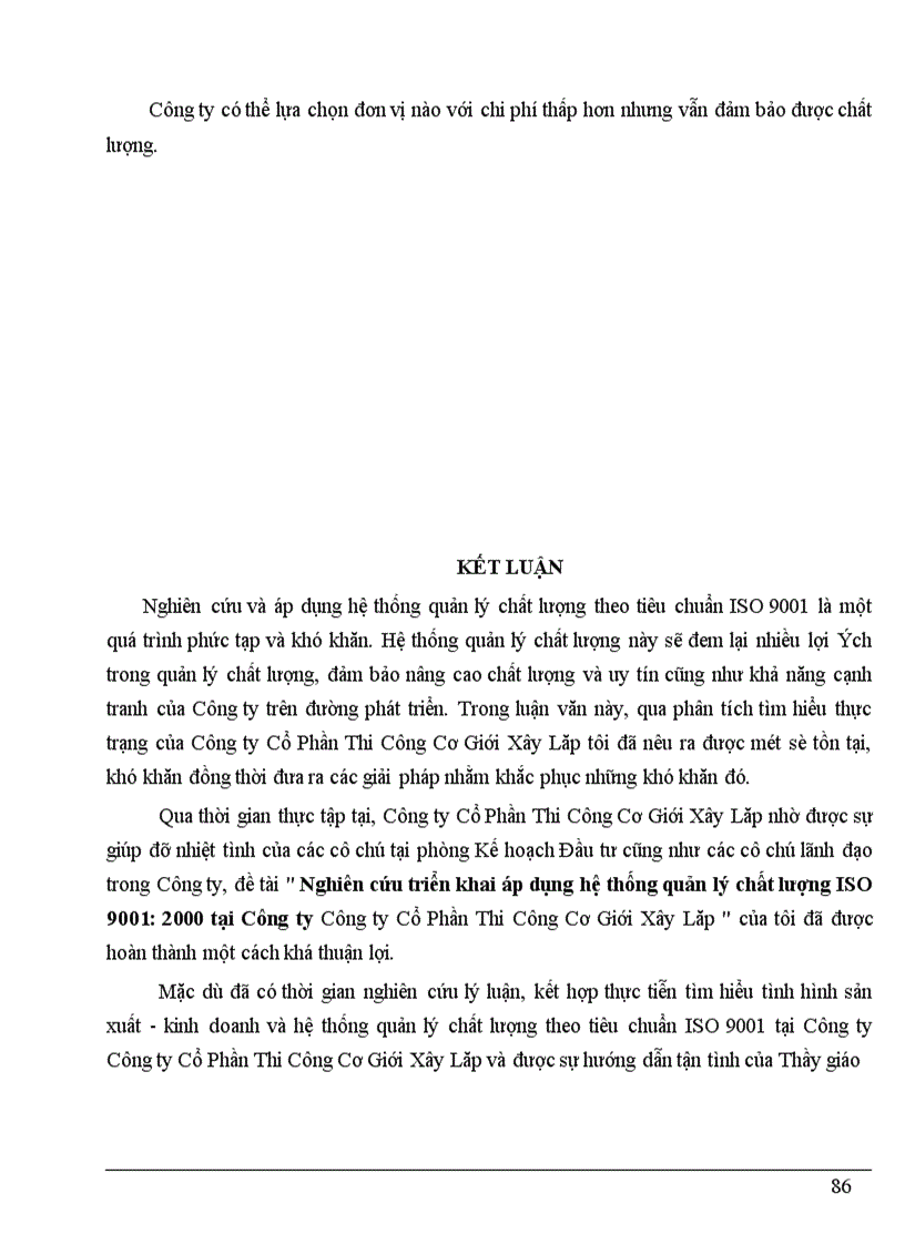 image for page Nghiên cứu triển khai áp dụng hệ thống quản lý chất lượng ISO 9001:2000 tại Công ty Cổ Phần Thi Công Cơ Giới Xây Lăp