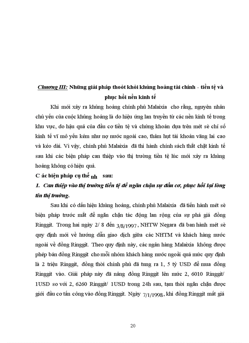 image for page Ảnh hưởng của cuộc khủng hoảng tài chính - tiền tệ ở Malaixia giai đoạn 1997 - 1998 và bài học cho Việt Nam”
