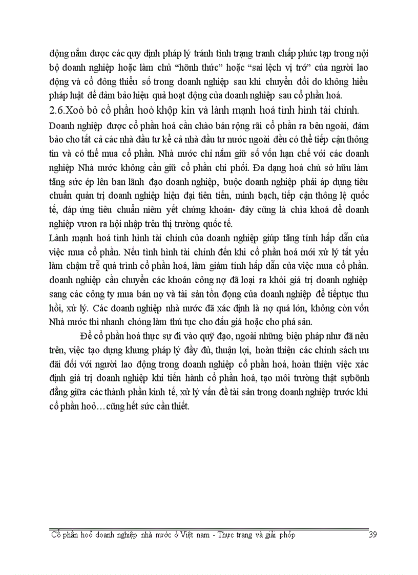 image for page Cổ phần hoá doanh nghiệp nhà nước ở Việt nam - Thực trạng và giải pháp