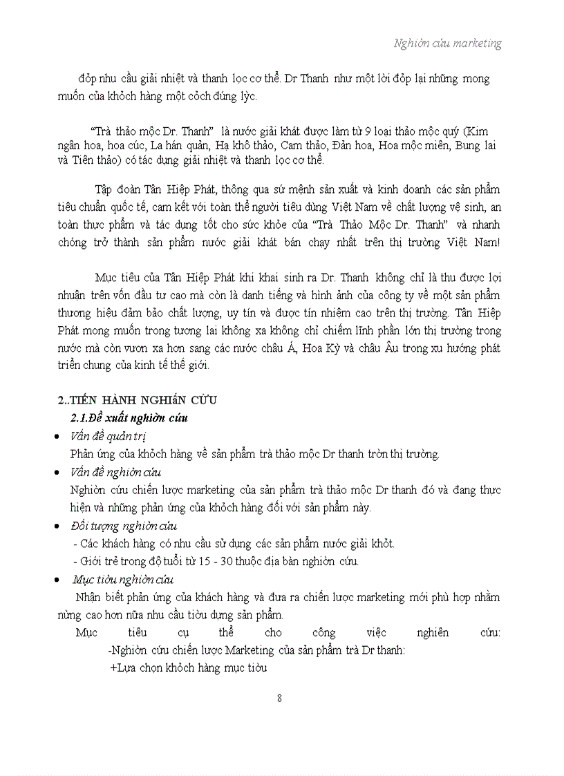 image for page Nghiên cứu marketing sản phẩm trà thảo mộc Dr Thanh