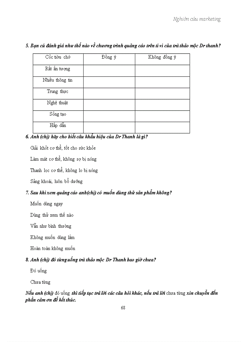 image for page Nghiên cứu marketing sản phẩm trà thảo mộc Dr Thanh