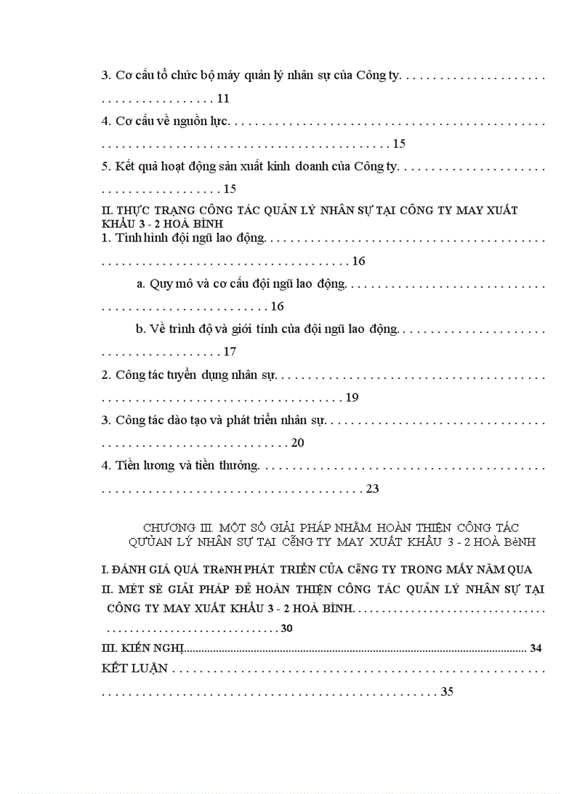 image for page Hoàn thiện công tác quản lý nhân sự ở Công ty May xuất khẩu 3-2 Hoà Bình