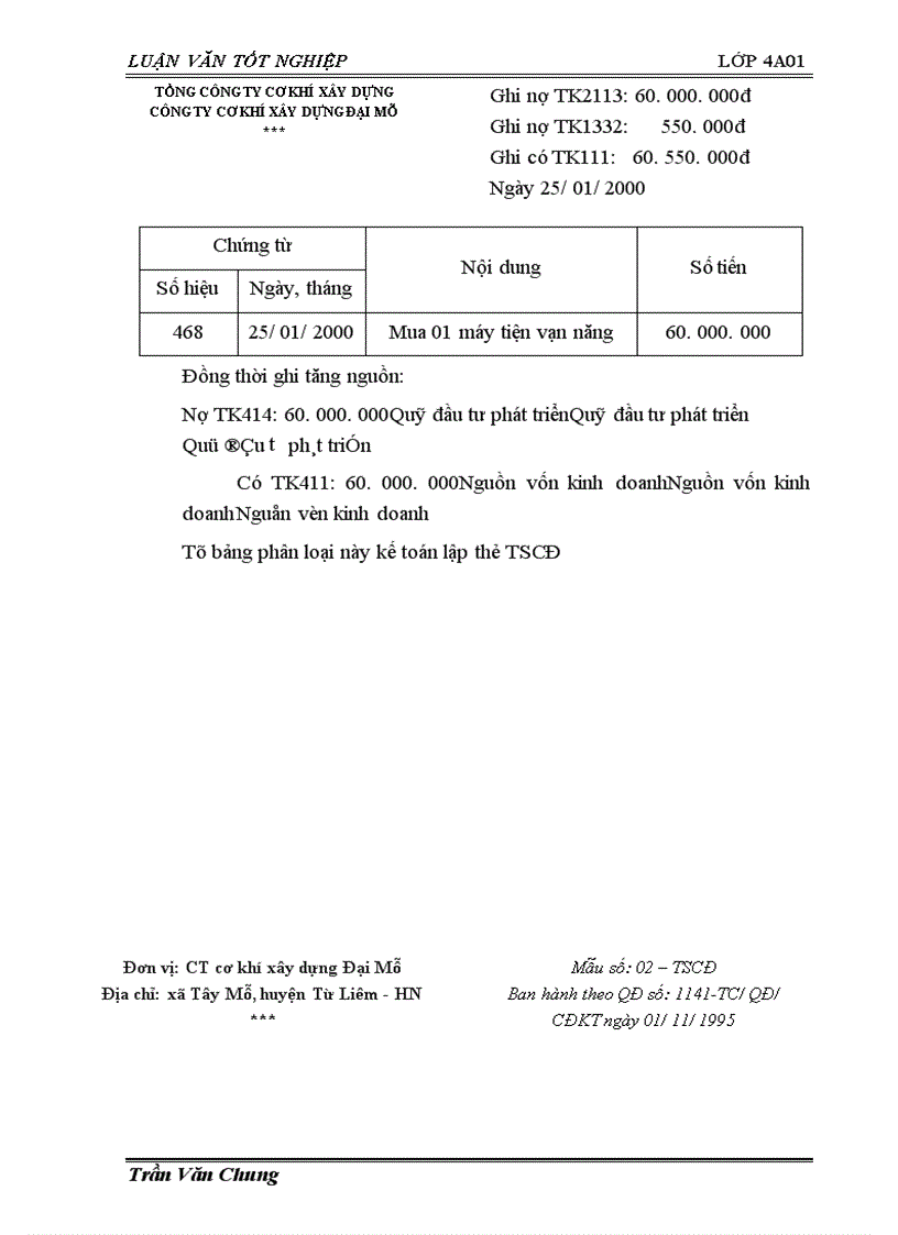 image for page Tổ chức công tác kế toán TSCĐ tại Công ty cơ khí xây dựng Đại Mỗ
