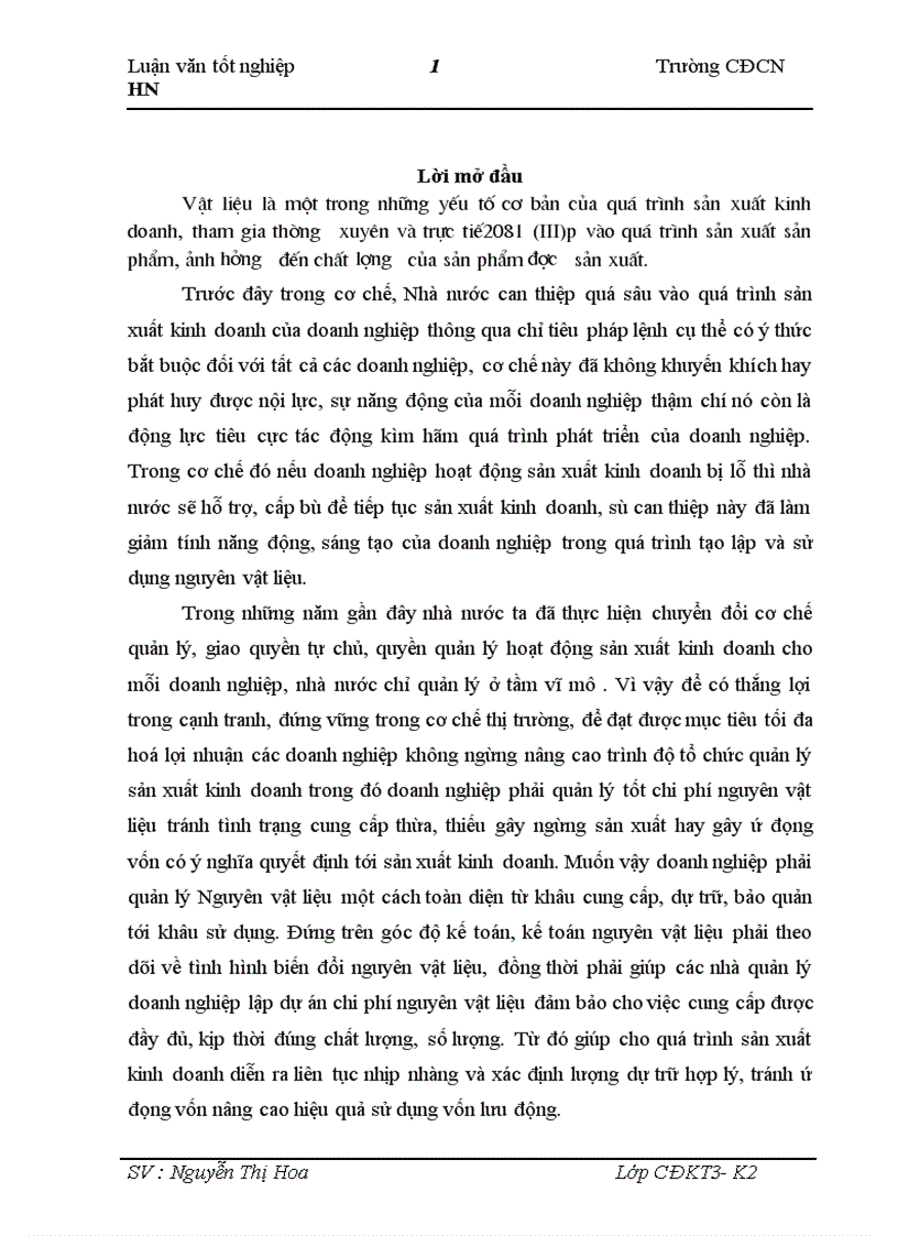 image for page Công tác kế toán nguyên vật liệu tại Xí nghiệp xây dựng công trình II