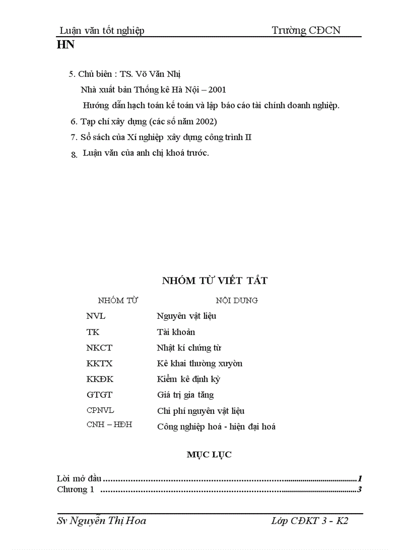 image for page Công tác kế toán nguyên vật liệu tại Xí nghiệp xây dựng công trình II