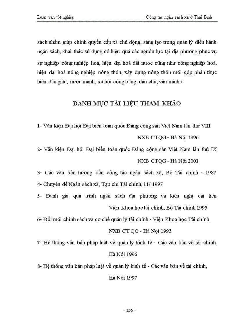 image for page Quản lý ngân sách xã trên địa bàn tỉnh Thái Bình - Thực trạngvà giải pháp