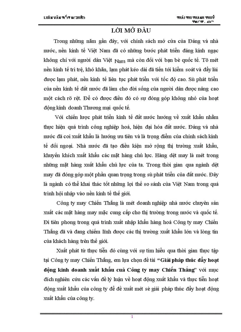 image for page Giải pháp thúc đẩy hoạt động kinh doanh xuất khẩu cuả Công ty may Chiến Thắng