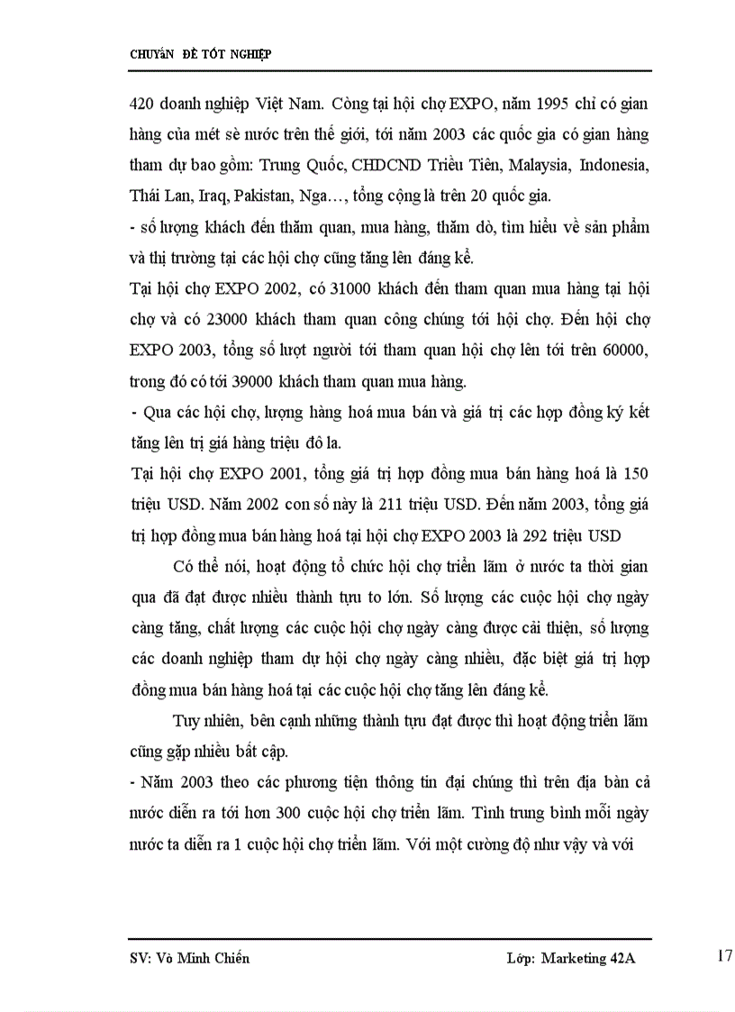 image for page Nghiên cứu nhu cầu tham dự hội chợ thương mại của các doanh nghiệp Việt Nam nhằm nâng cao chất lượng dịch vụ hội chợ thương mại do VINEXAD tổ chức