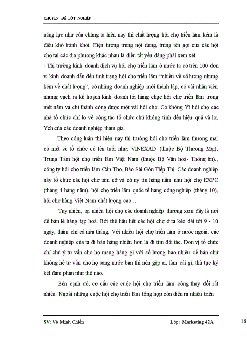 image for page Nghiên cứu nhu cầu tham dự hội chợ thương mại của các doanh nghiệp Việt Nam nhằm nâng cao chất lượng dịch vụ hội chợ thương mại do VINEXAD tổ chức