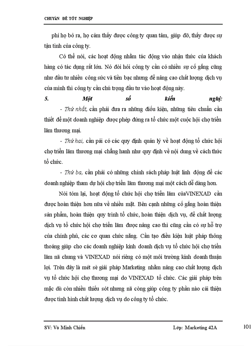 image for page Nghiên cứu nhu cầu tham dự hội chợ thương mại của các doanh nghiệp Việt Nam nhằm nâng cao chất lượng dịch vụ hội chợ thương mại do VINEXAD tổ chức