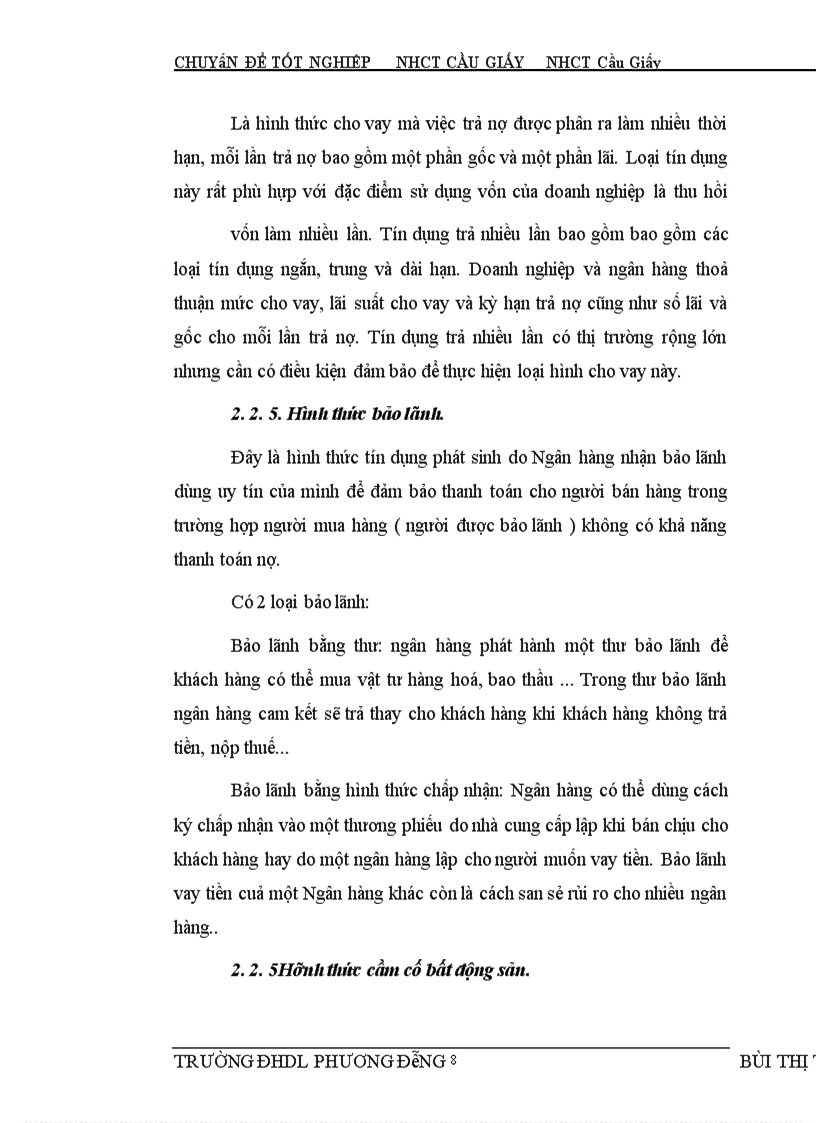 image for page Một số giải pháp mở rộng và nâng cao chất lượng tín dụng trung dài hạn tại NHCT Cầu Giấy