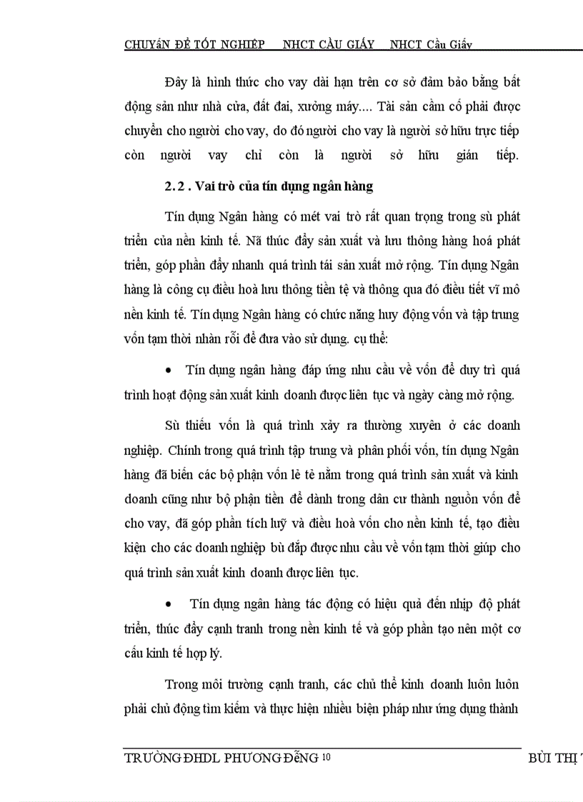image for page Một số giải pháp mở rộng và nâng cao chất lượng tín dụng trung dài hạn tại NHCT Cầu Giấy