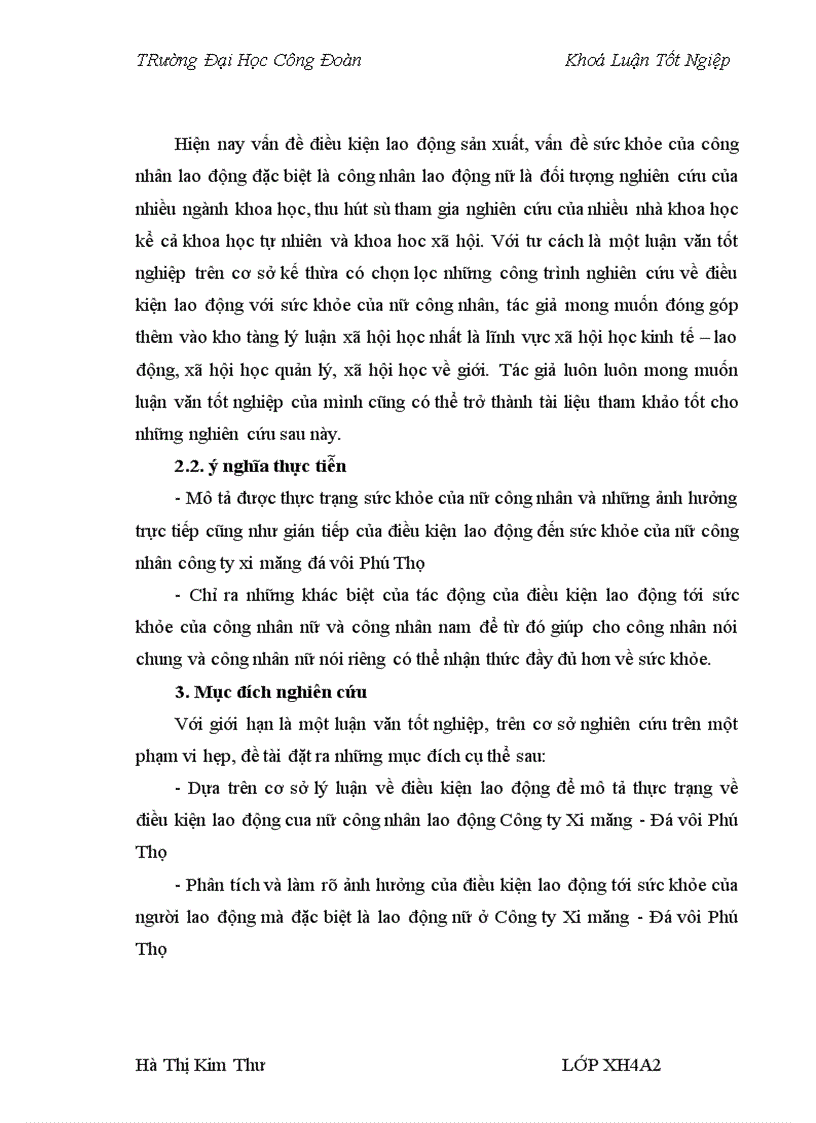 image for page Ảnh hưởng của điều kiện lao động tới sức khỏe của nữ công nhân Công ty Xi măng - Đá vôi Phú Thọ