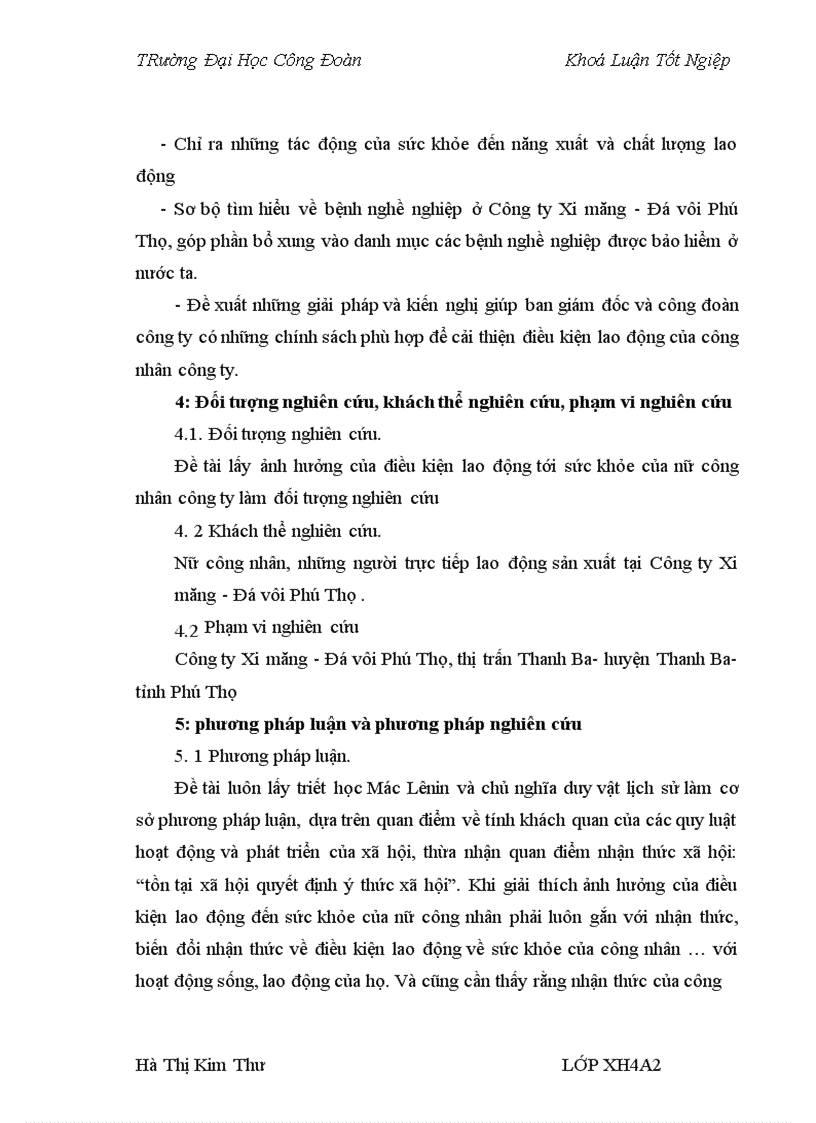 image for page Ảnh hưởng của điều kiện lao động tới sức khỏe của nữ công nhân Công ty Xi măng - Đá vôi Phú Thọ