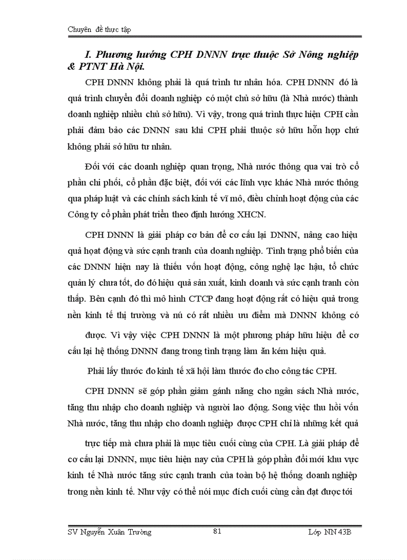 image for page Thực trạng và một số giải pháp đẩy nhanh tiến trình CPH các DNNN trực thuộc Sở Nông nghiệp & PTNT Hà Nội