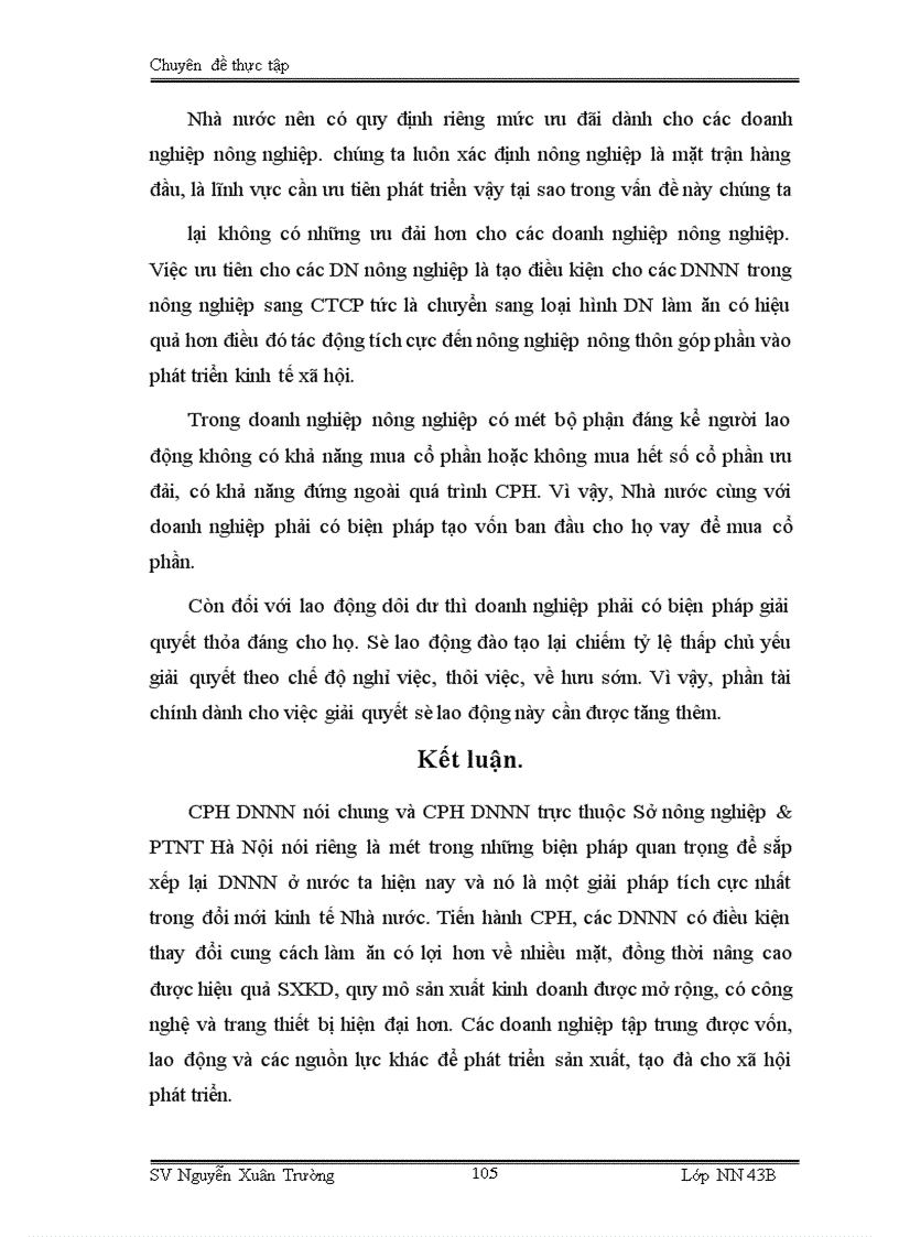 image for page Thực trạng và một số giải pháp đẩy nhanh tiến trình CPH các DNNN trực thuộc Sở Nông nghiệp & PTNT Hà Nội