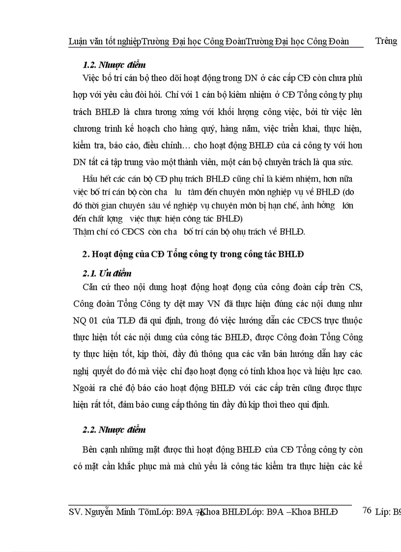 image for page Một số ý kiến đánh giá,kiến nghị, giảI pháp về hoạt động của Công đoàn các cấp trong Tổng công ty dệt may