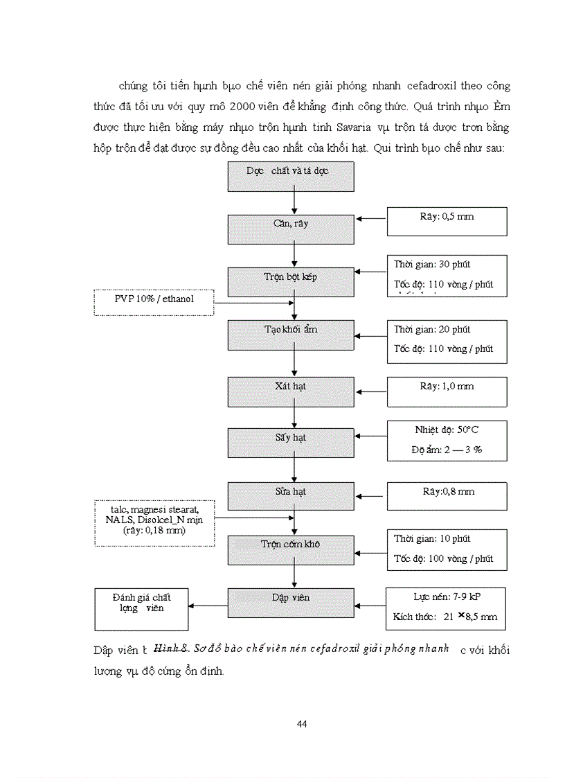 image for page Nghiên cứu bào chế viên nén cefadroxil giải phóng nhanh bằng phương pháp dập viên qua tạo hạt ướt