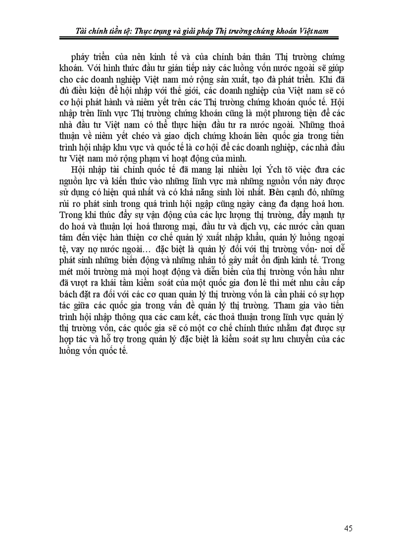 image for page Tài chính tiền tệ: Thực trạng và giải pháp Thị trường chứng khoán Việt nam