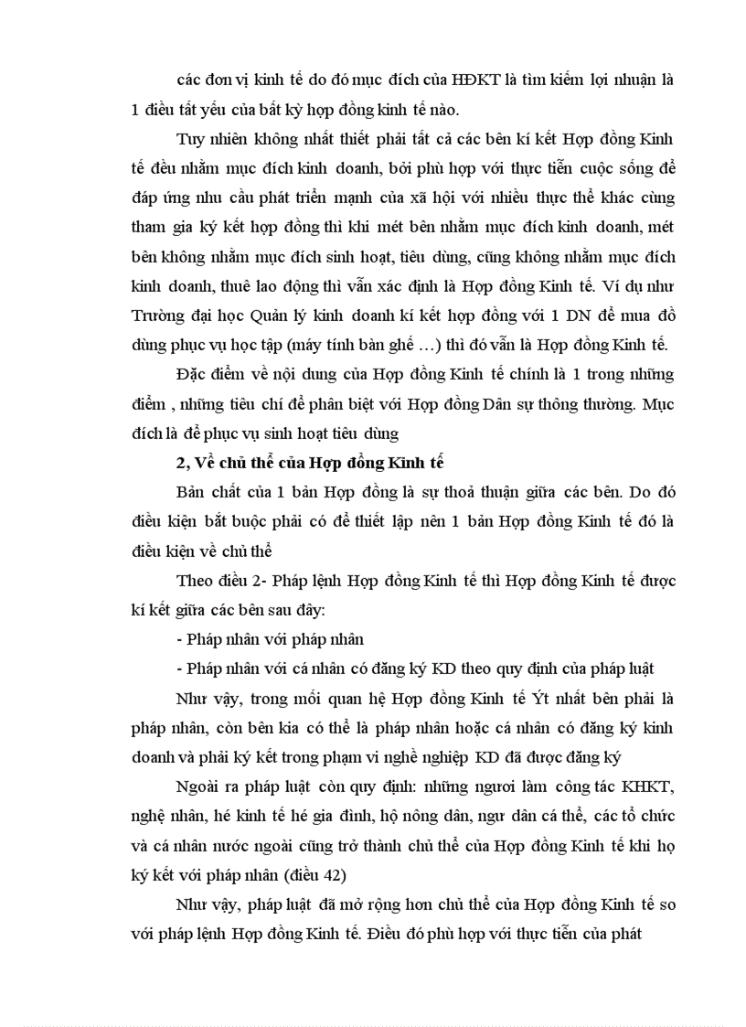 image for page Trình bày đặc điểm một bản hợp đồng kinh tế