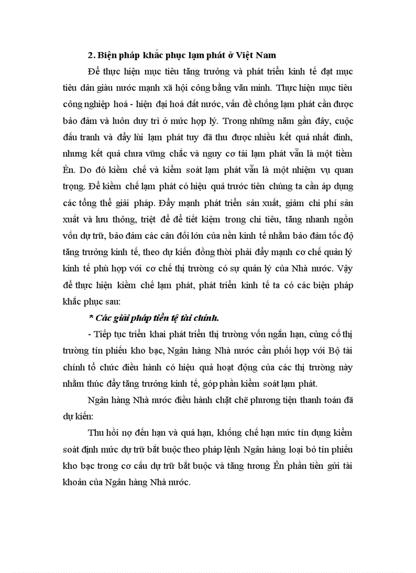 image for page Lạm phát và kiềm chế lạm phát ở Việt Nam