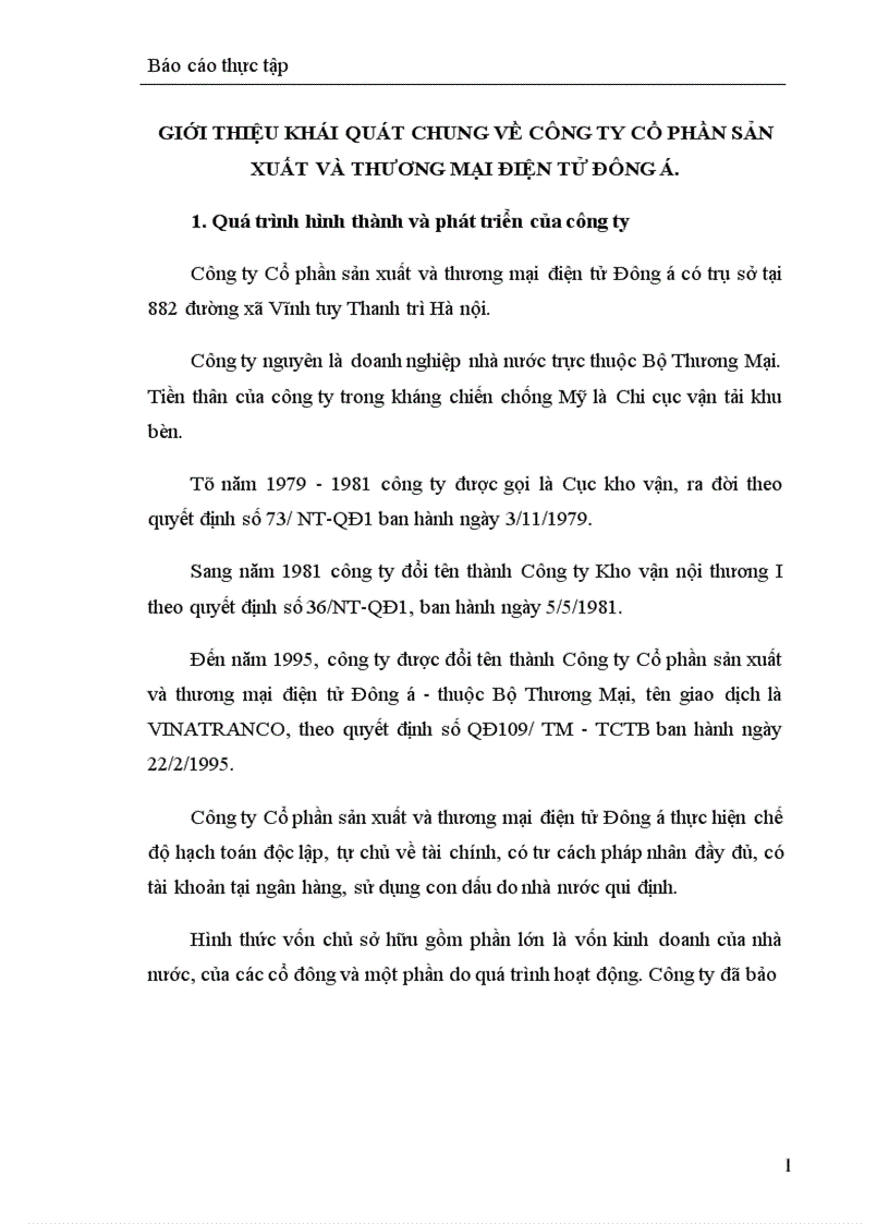 image for page Giới thiệu khái quát chung về công ty cổ phần sản xuất và thương mại điện tử đông á.