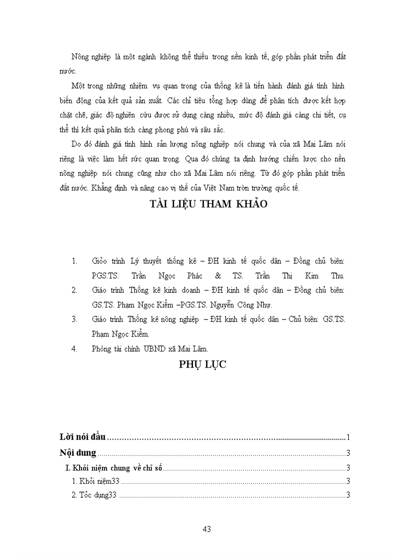 image for page Vận dụng phương pháp chỉ số trong phân tích tình hình biến động năng suất, sản lượng lúa vụ mùa ở xã Mai Lâm năm 2007 với năm 2005.