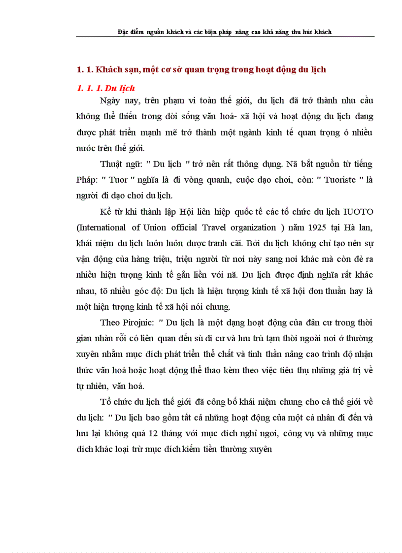image for page Đặc điểm nguồn khách và các biện pháp nâng cao khả năng thu hút khách