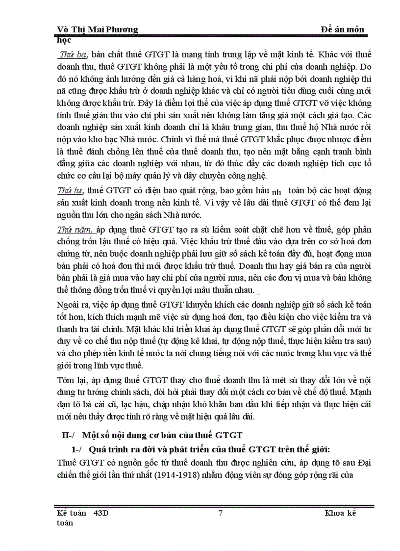 image for page Đề án môn học một số ý kiến hoàn thiện về phương pháp tính và hạch toán thuế gtgt trong các doanh nghiệp
