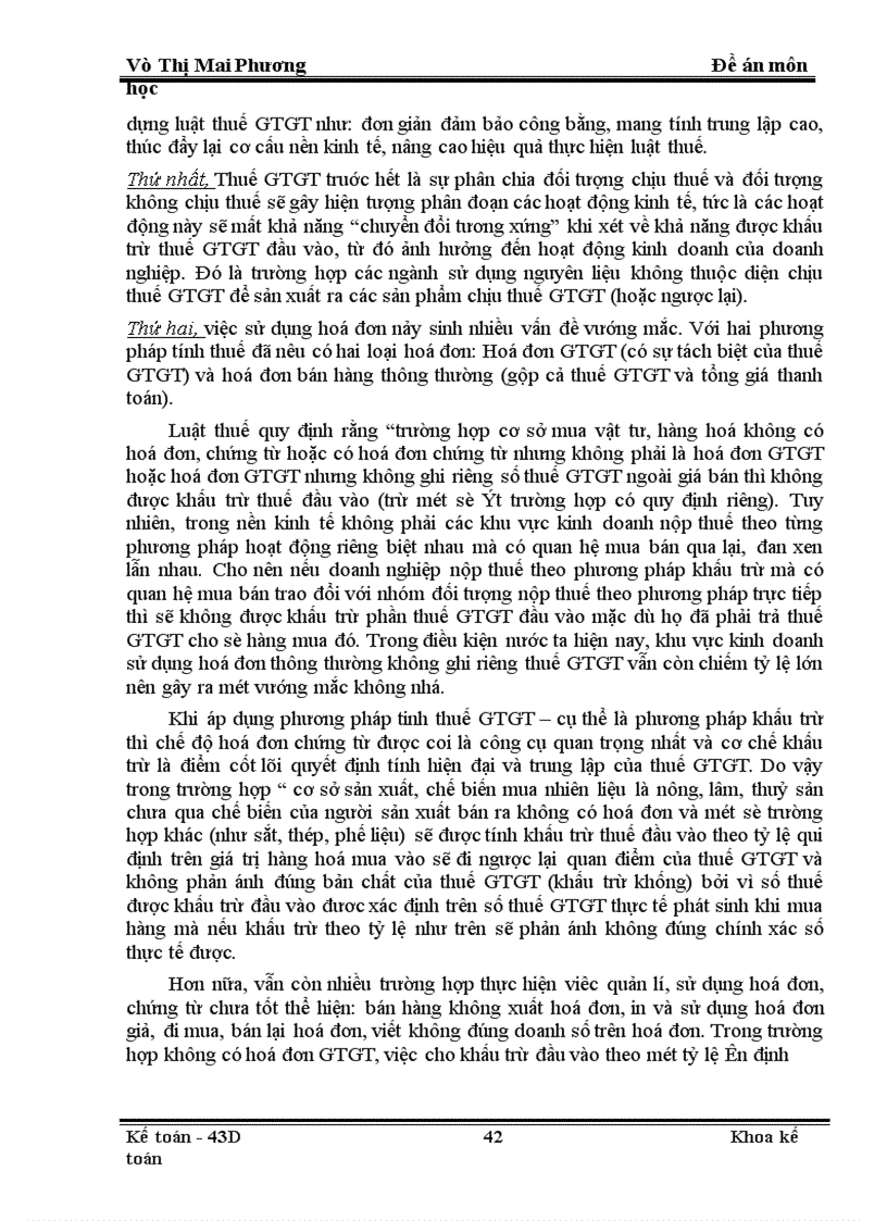 image for page Đề án môn học một số ý kiến hoàn thiện về phương pháp tính và hạch toán thuế gtgt trong các doanh nghiệp