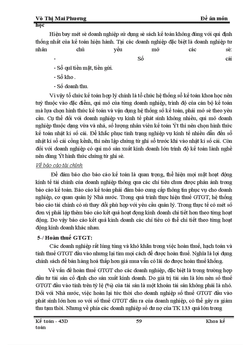 image for page Đề án môn học một số ý kiến hoàn thiện về phương pháp tính và hạch toán thuế gtgt trong các doanh nghiệp