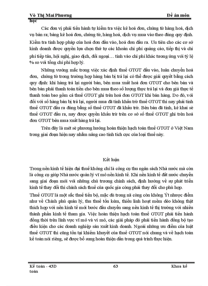 image for page Đề án môn học một số ý kiến hoàn thiện về phương pháp tính và hạch toán thuế gtgt trong các doanh nghiệp