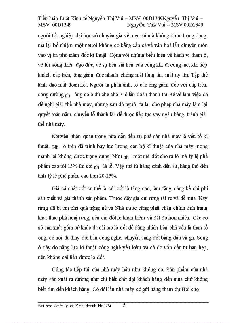 image for page Tiểu luận Những yếu tố đẫn đến một doanh nghiệp phá sản.