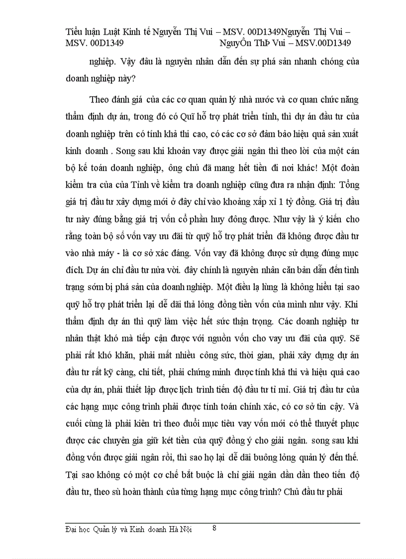 image for page Tiểu luận Những yếu tố đẫn đến một doanh nghiệp phá sản.