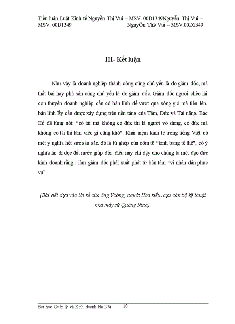 image for page Tiểu luận Những yếu tố đẫn đến một doanh nghiệp phá sản.