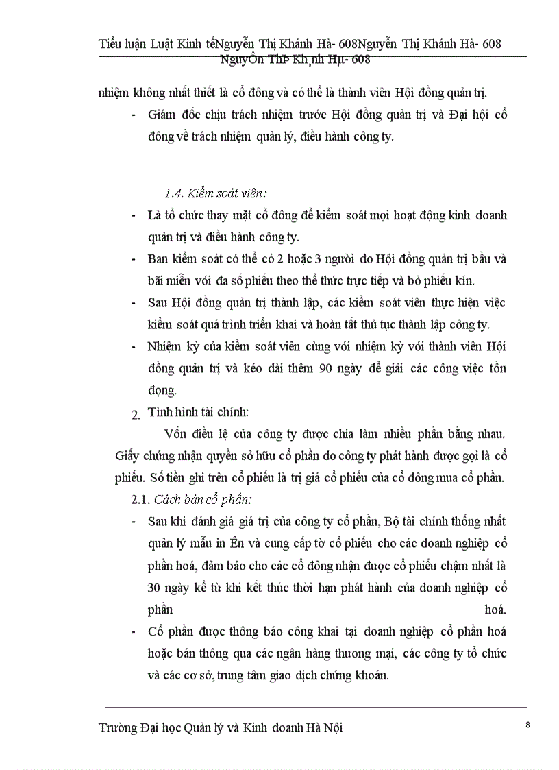 image for page Vấn dề cổ phần hoá doanh nghiệp nhà nước và kết quả hoạt động của công ty Vifoco