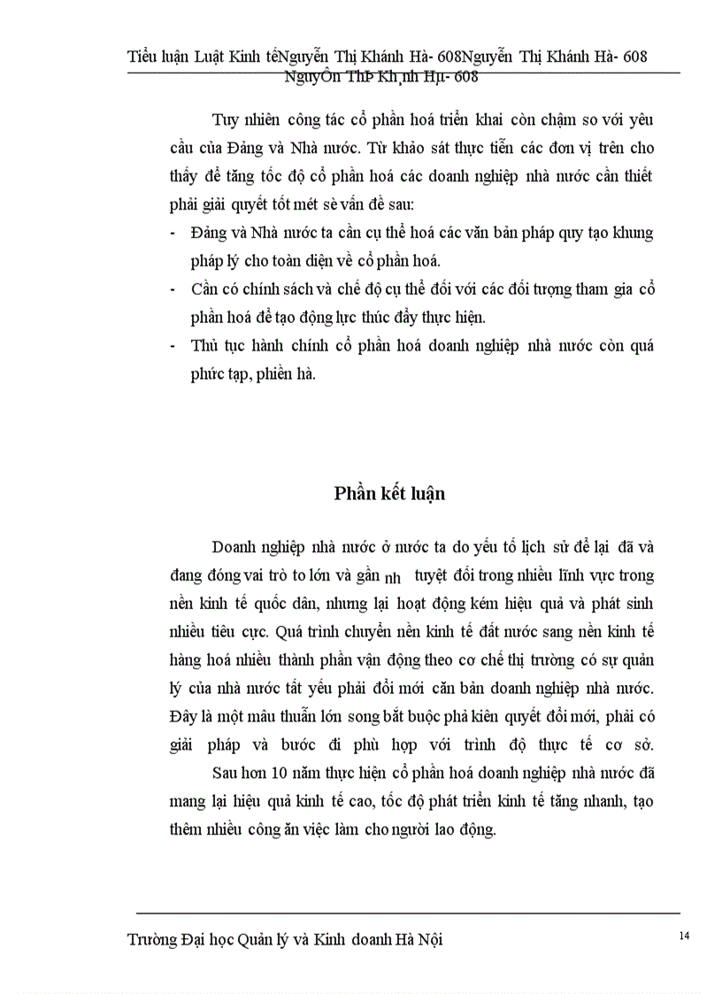 image for page Vấn dề cổ phần hoá doanh nghiệp nhà nước và kết quả hoạt động của công ty Vifoco